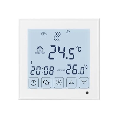 Thermostat Sgrin Gyffwrdd Gwresogi Dan y Llawr Gwyn/Glas TDS23