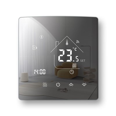 Thermostat gwresogi dan y llawr sgrin gyffwrdd drych TGR85